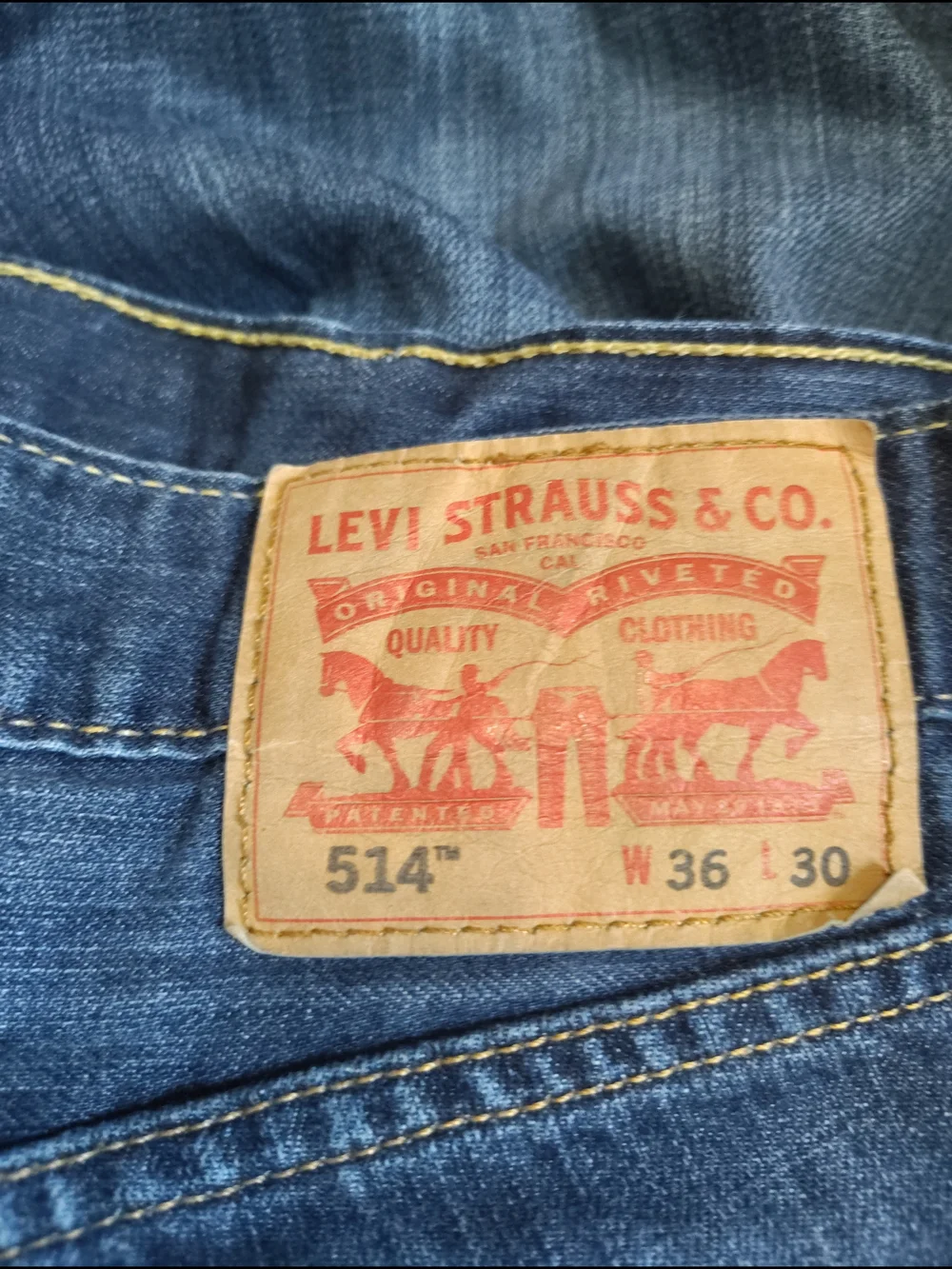 Levi's Indigo‎ Straight-Leg Men's Jeans 36 30 514 Euc